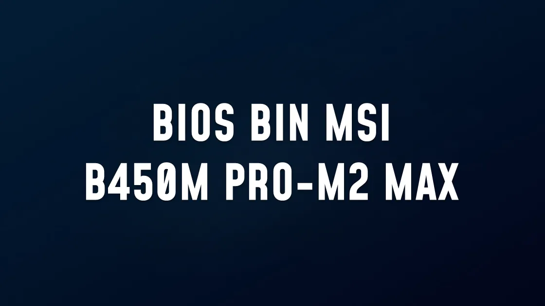 BIOS BIN MSI B450M PRO-M2 MAX