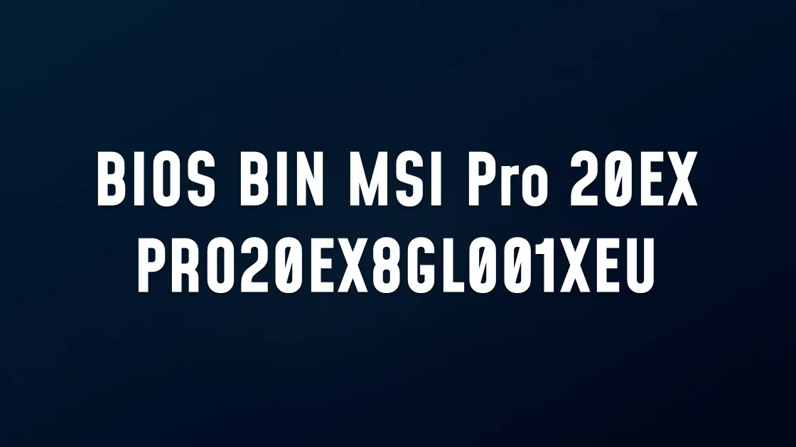BIOS BIN MSI Pro 20EX PRO20EX8GL001XEU