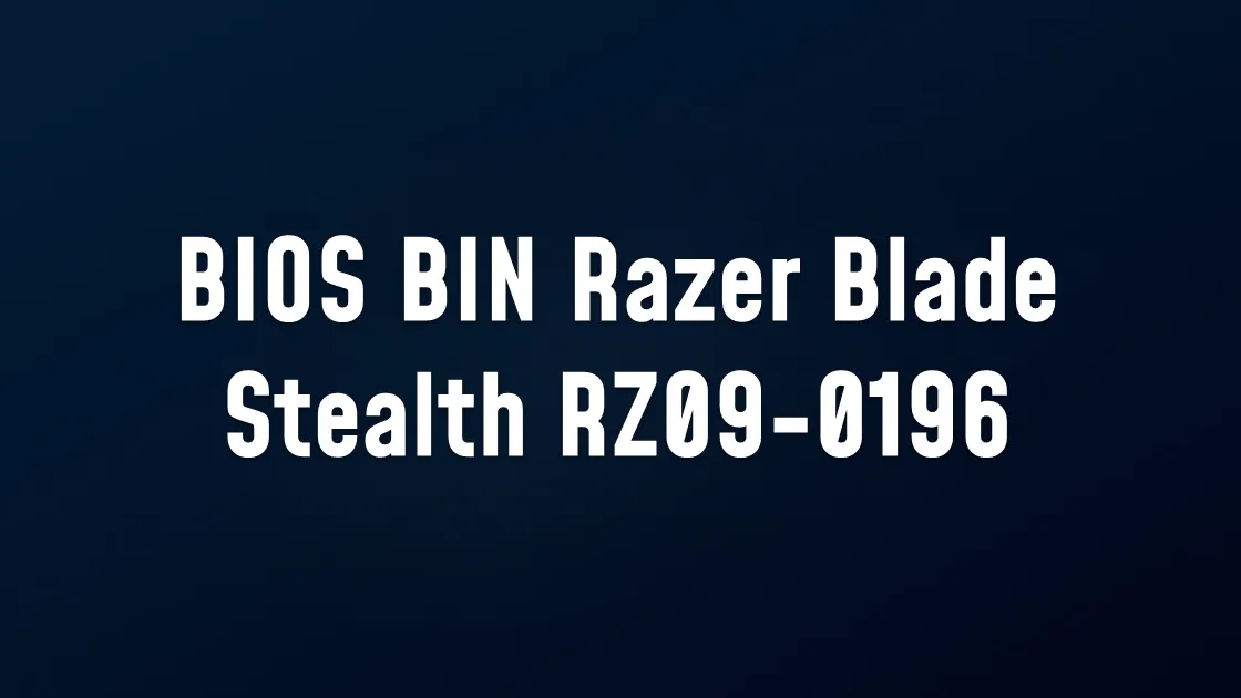 BIOS BIN Razer Blade Stealth RZ09-0196 H2 MB V4.0
